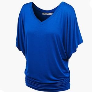 New Lock and Love Women's Solid Short Sleeve Blouse